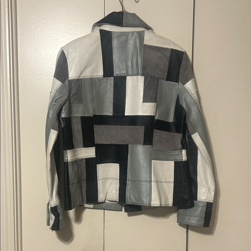 Berek Black And Gray Patchwork Leather Jacket - image 2